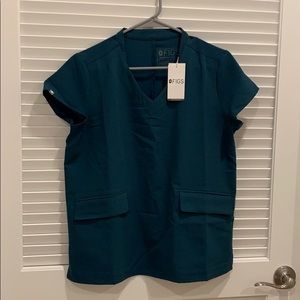 Figs Delores top. Caribbean blue.